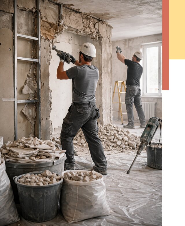 Демонтажные работы в Добрянке от 2728 руб. — услуги и цена под ключ | ОТДЕЛОЧНИК-Дбр