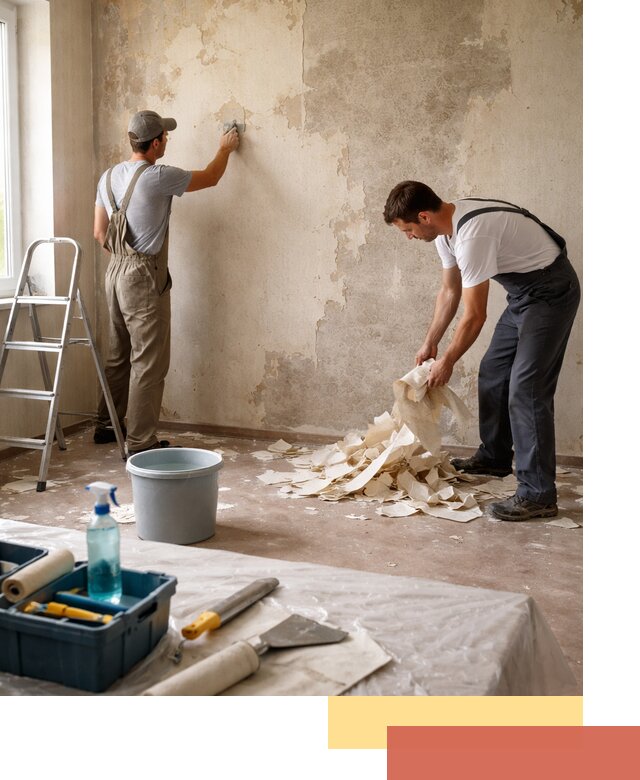 Снятие старых обоев в Добрянке быстро и качественно