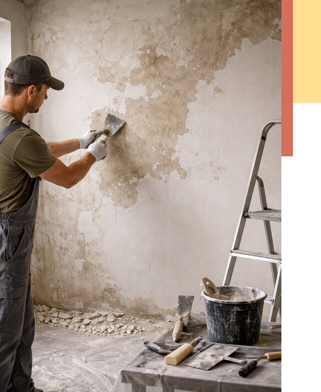 Снятие старой шпаклевки в Добрянке от 1869 руб. — быстро и недорого | ОТДЕЛОЧНИК-Дбр