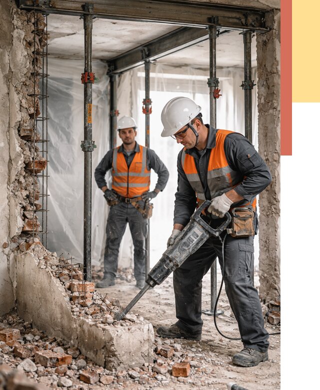 Снос несущих стен в Добрянке от 10355 руб. — демонтаж несущей стены под ключ | ОТДЕЛОЧНИК-Дбр