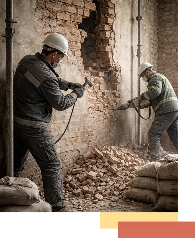 Демонтаж кирпичных стен в Добрянке быстро и безопасно