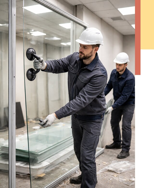 Демонтаж стеклянных перегородок в Добрянке от 3233 руб. — быстро и недорого | ОТДЕЛОЧНИК-Дбр