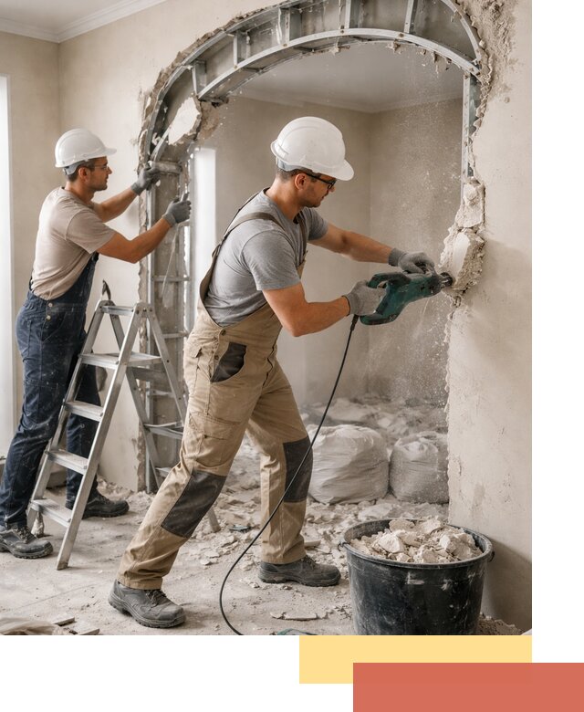 Демонтаж гипсокартонной арки в Добрянке быстро и аккуратно