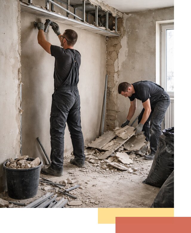 Демонтаж короба из гипсокартона в Добрянке быстро и аккуратно