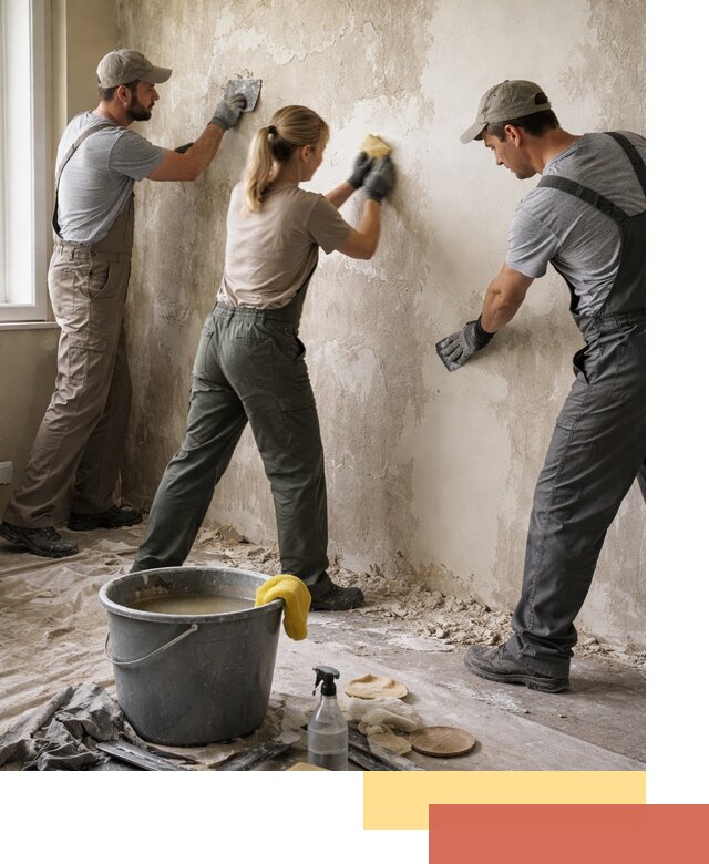 Очистка стен от клея и грунтовки в Добрянке качественно и быстро