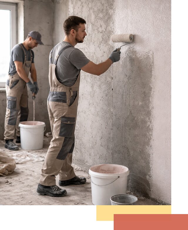 Нанесение бетоноконтакта на стены в Добрянке для последующей отделки