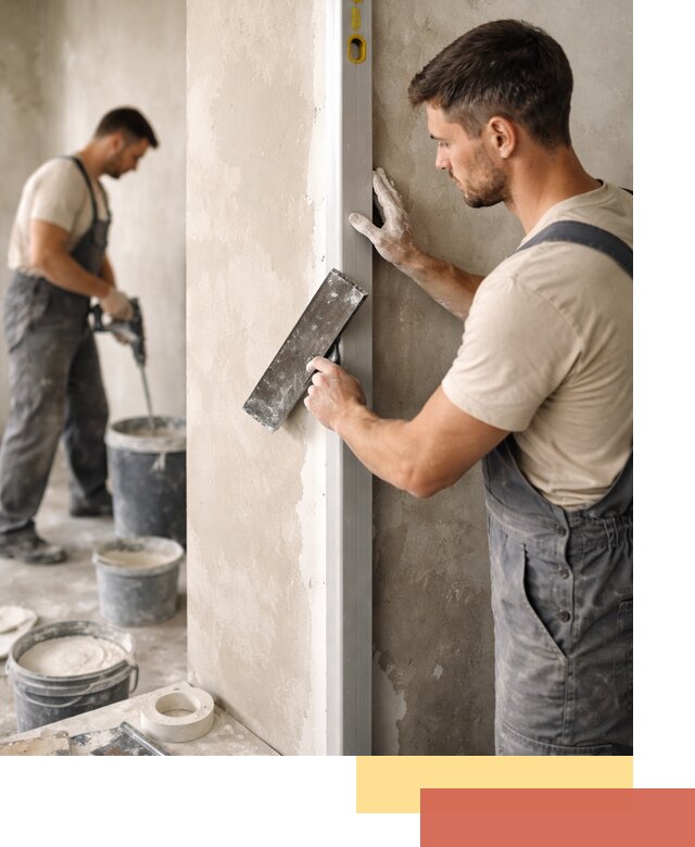 Выведение углов стен в Добрянке: монтаж и оштукатуривание