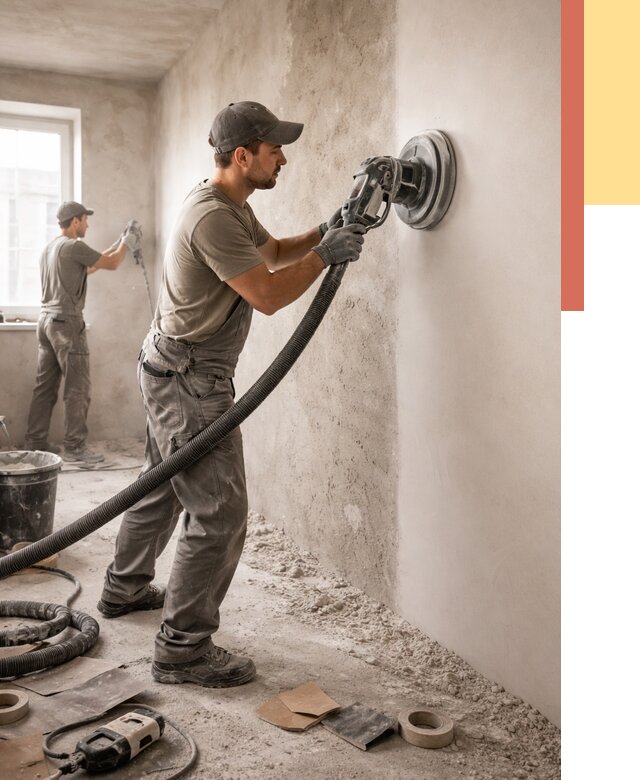 Шлифовка стен в Добрянке от 1212 руб/м2 — быстро и недорого | ОТДЕЛОЧНИК-Дбр