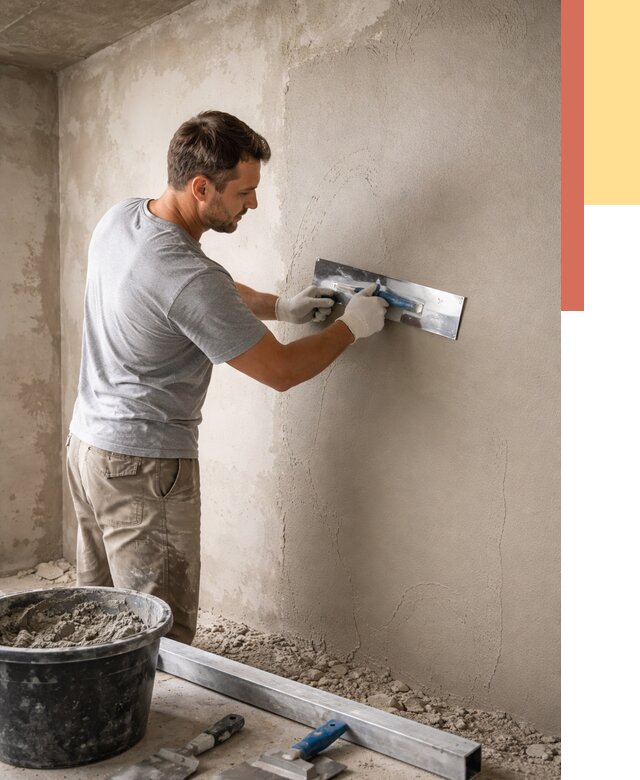 Штукатурка стен без маяков в Добрянке от 7273 руб/м2 — услуги и цена | ОТДЕЛОЧНИК-Дбр