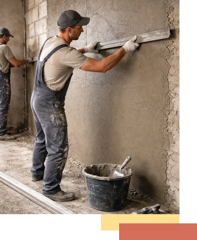 Штукатурка стен цементно-песчаная в Добрянке профессионально