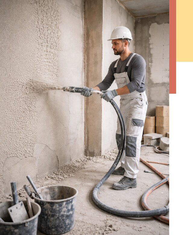 Машинная штукатурка стен в Добрянке под ключ от 6566 руб./м2 | ОТДЕЛОЧНИК-Дбр