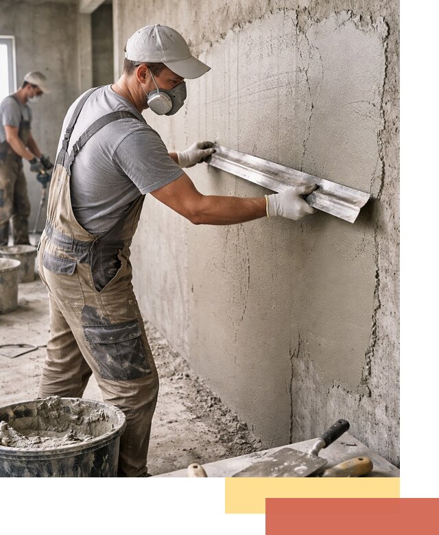 Штукатурка бетонных стен в Добрянке качественно и долговечно