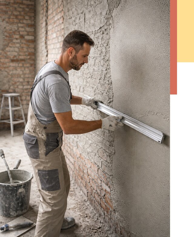 Штукатурка кирпичных стен в Добрянке от 4546 руб/м2 — быстро и недорого | ОТДЕЛОЧНИК-Дбр