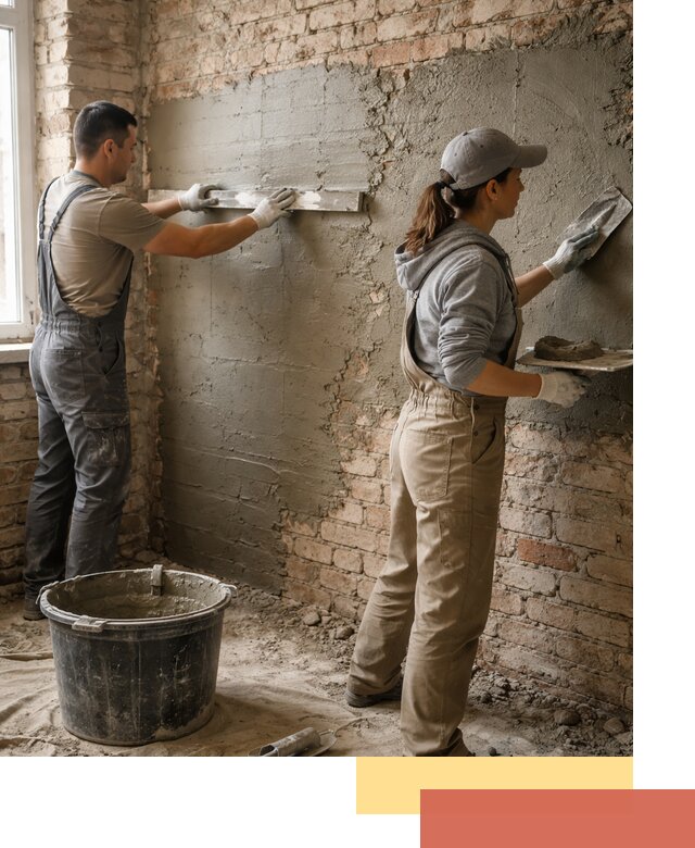 Штукатурка кирпичных стен в Добрянке — качественно и надежно