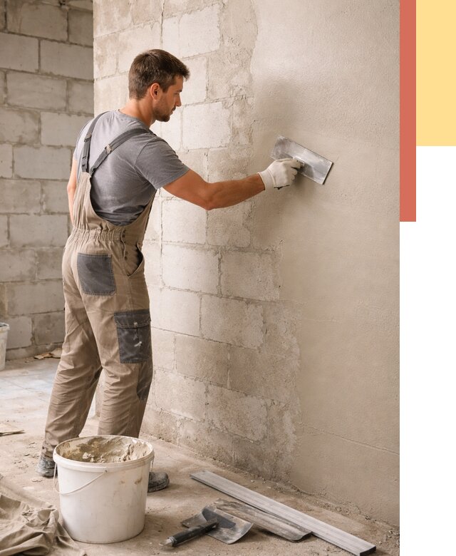 Штукатурка стен из газобетона в Добрянке от 2121 руб./м2 — быстро и недорого | ОТДЕЛОЧНИК-Дбр