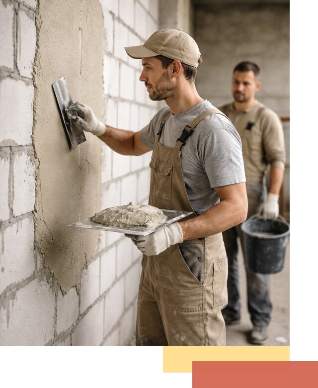 Штукатурка стен из газобетона в Добрянке под ключ