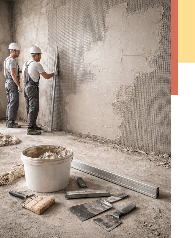 Штукатурка стен по сетке в Добрянке от 5556 руб./м2 — быстро и недорого | ОТДЕЛОЧНИК-Дбр