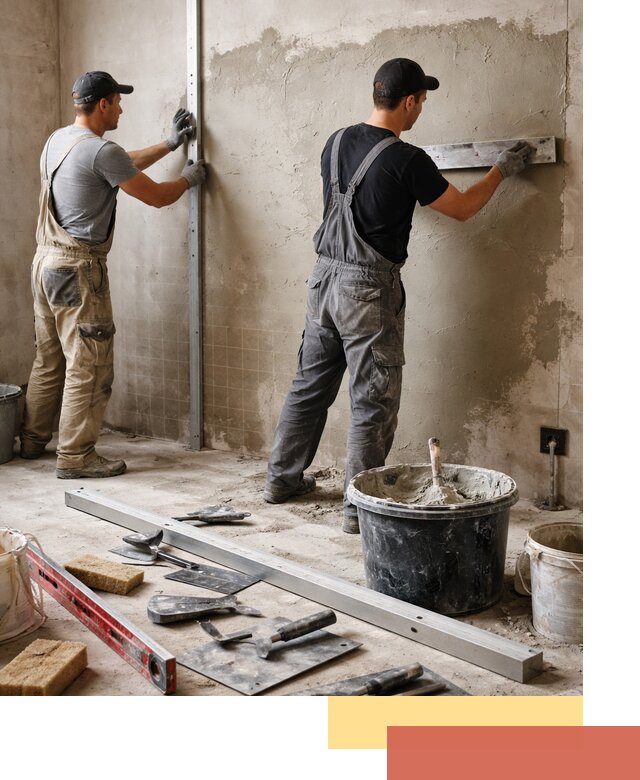 Профессиональная штукатурка стен под плитку в Добрянке