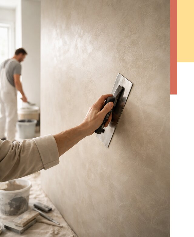 Венецианская штукатурка в Добрянке от 3536 руб/м² — нанесение стен под ключ | ОТДЕЛОЧНИК-Дбр