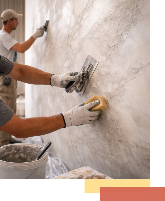 Декоративная штукатурка под мрамор в Добрянке для стен и потолков