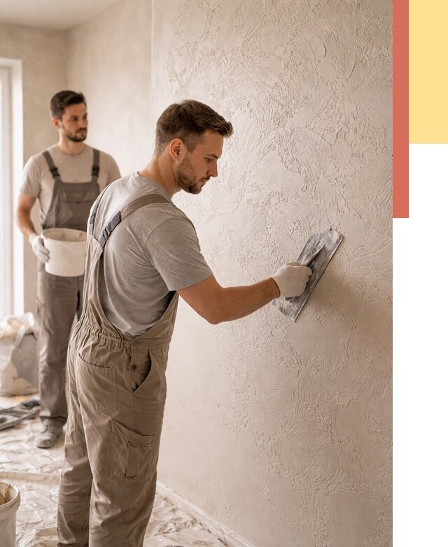 Фактурная штукатурка стен в Добрянке от 4243 руб./м² — заказать под ключ | ОТДЕЛОЧНИК-Дбр