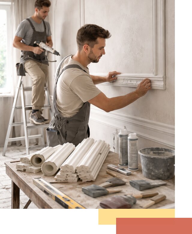 Монтаж лепнины на стены в Добрянке профессионально и качественно