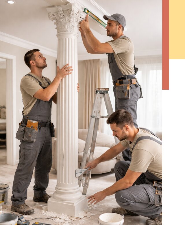 Установка декоративных колонн в Добрянке от 12122 руб. под ключ | ОТДЕЛОЧНИК-Дбр