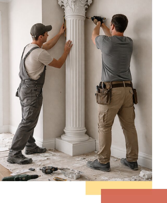 Установка декоративных колонн в Добрянке под ключ