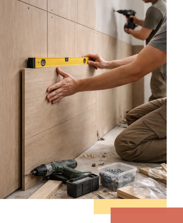 Профессиональный монтаж МДФ панелей на стены в Добрянке