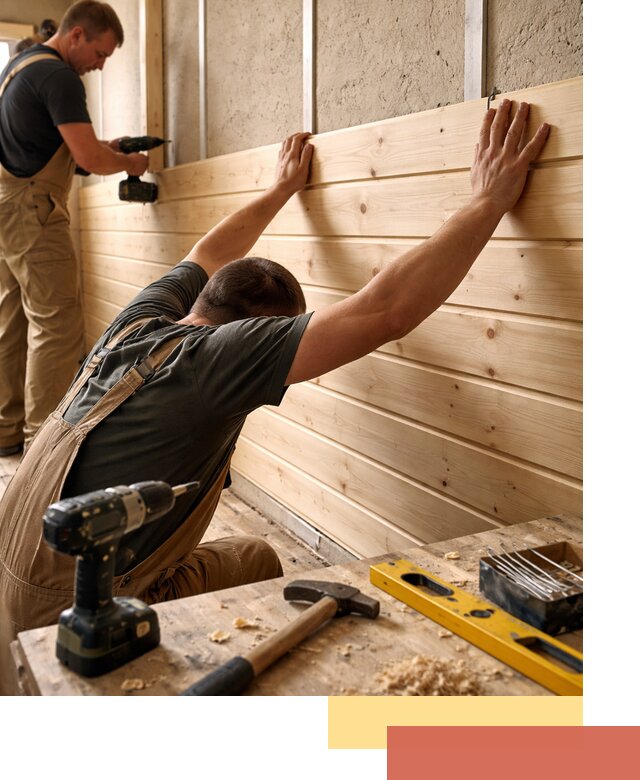 Монтаж деревянной вагонки на стены в Добрянке быстро и качественно