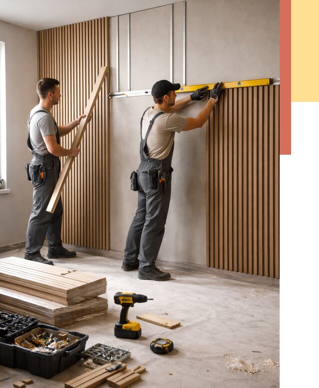 Монтаж реечных панелей на стены в Добрянке от 1212 руб. — быстро и недорого | ОТДЕЛОЧНИК-Дбр