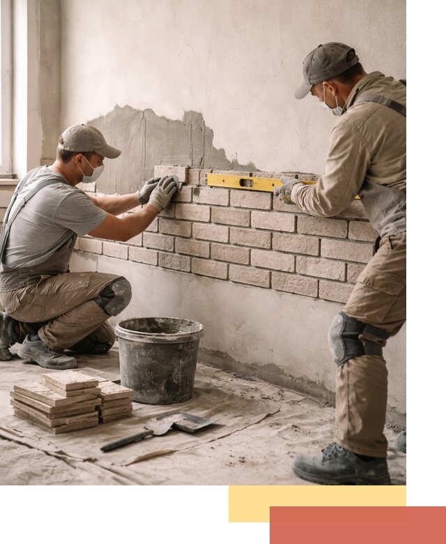 Монтаж декоративного кирпича профессионально в Добрянке