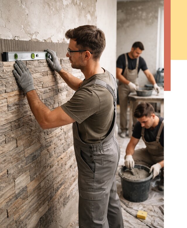 Монтаж искусственного камня в Добрянке от 4546 руб. под ключ | ОТДЕЛОЧНИК-Дбр