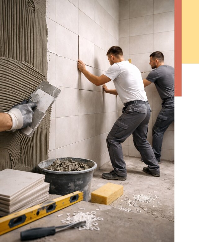 Укладка плитки на стены в Добрянке от 859 руб. — качественно и недорого | ОТДЕЛОЧНИК-Дбр