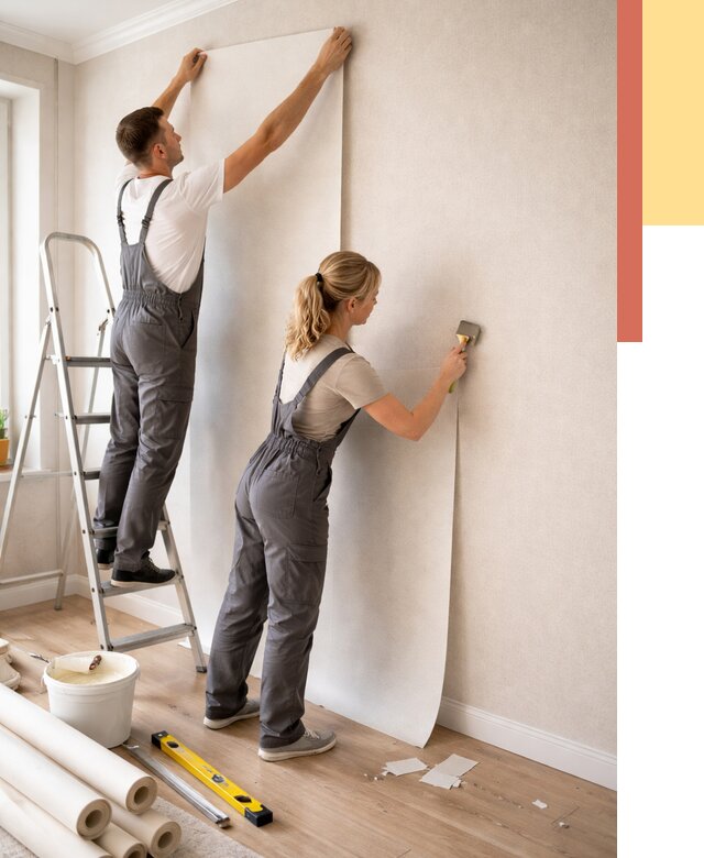 Поклейка флизелиновых обоев в Добрянке от 6061 руб. | Быстро и недорого — ОТДЕЛОЧНИК-Дбр