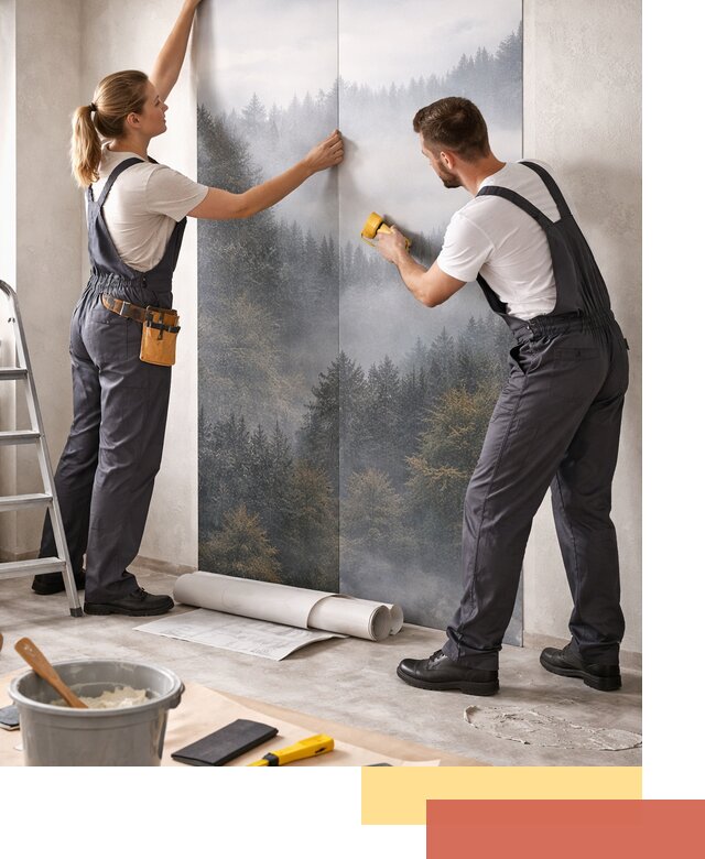 Поклейка фотообоев профессионально в Добрянке под ключ