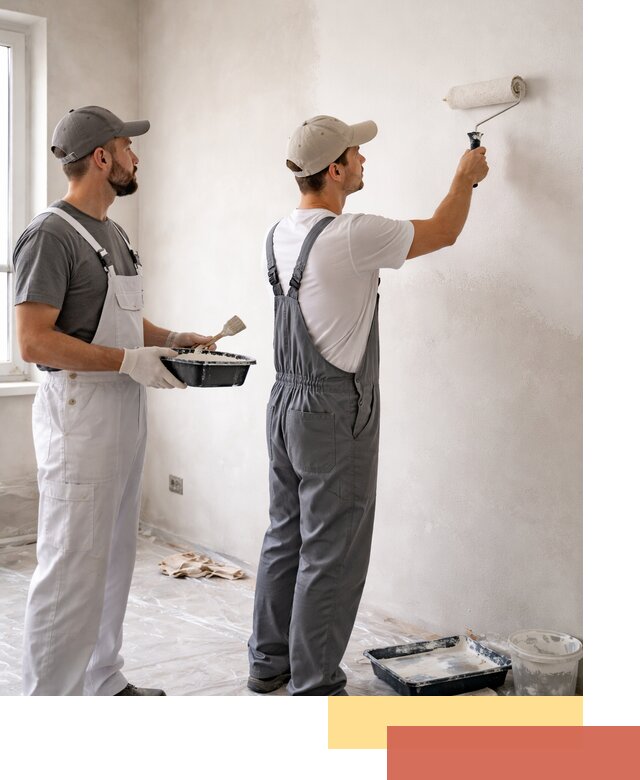 Покраска стен водоэмульсионной краской в Добрянке