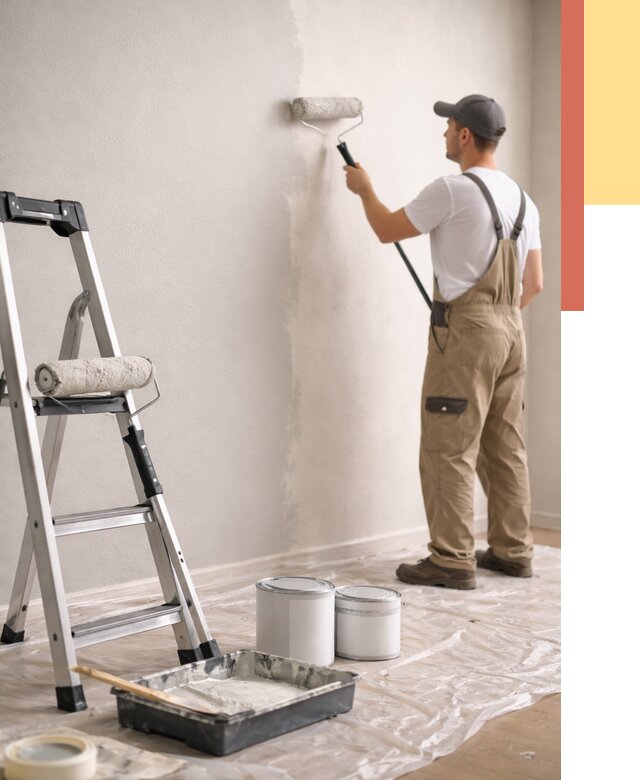 Покраска стен латексной краской в Добрянке от 4546 руб. за м2 | ОТДЕЛОЧНИК-Дбр