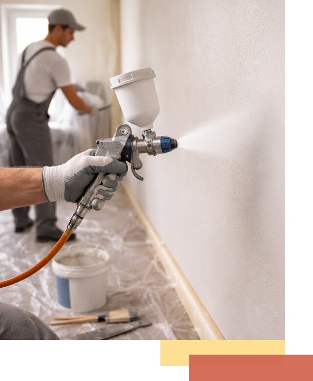 Покраска стен краскопультом в Добрянке быстро и качественно