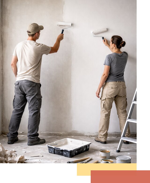 Окраска стен по стеклохолсту в Добрянке качественно и долговечно