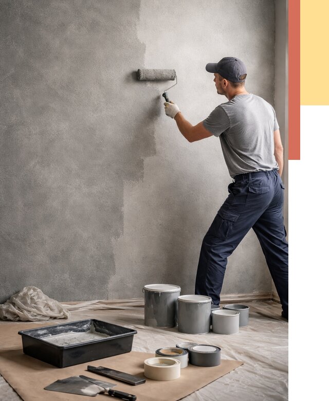 Покраска стен под бетон в Добрянке от 657 руб. за м2 — быстро и недорого | ОТДЕЛОЧНИК-Дбр