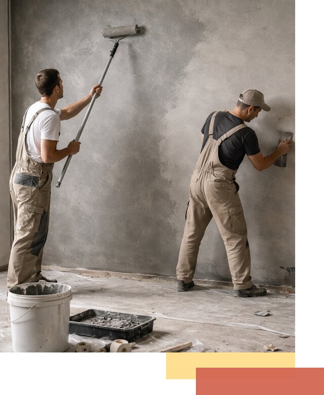 Покраска стен под бетон в Добрянке профессионально и недорого