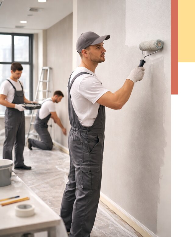 Покраска стен в офисе в Добрянке от 8587 руб. — быстро и недорого | ОТДЕЛОЧНИК-Дбр