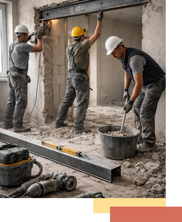 Создание проемов в стенах и несущих конструкциях в Добрянке