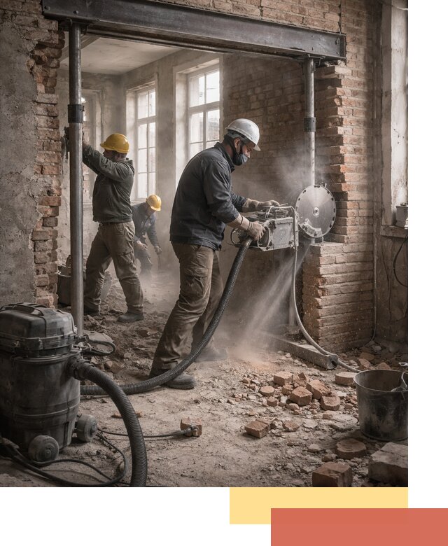 Прорезка проема в стене под дверной или оконный проем в Добрянке