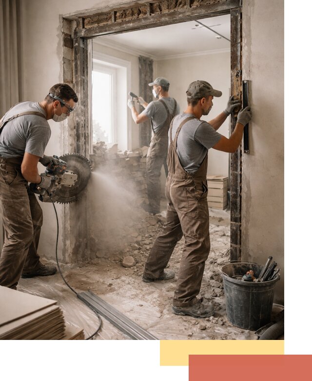 Расширение дверного проема под установку новой двери в Добрянке