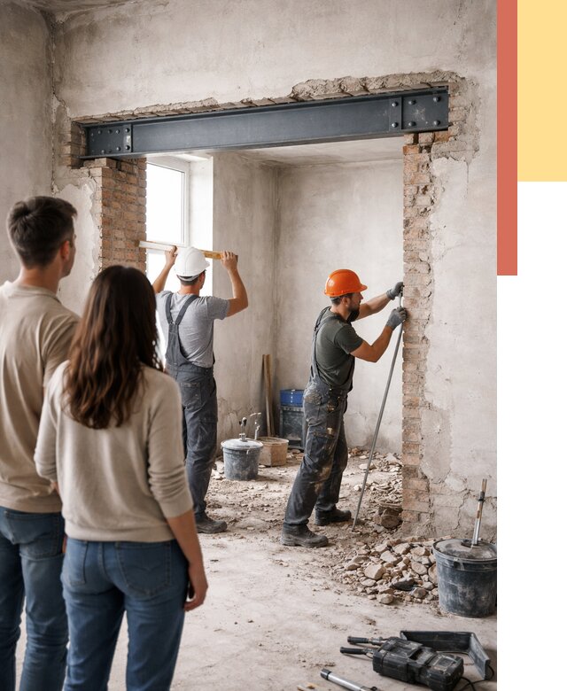 Усиление проема в стене в Добрянке от 9597 руб. — усиление дверного проема металлоконструкцией | ОТДЕЛОЧНИК-Дбр