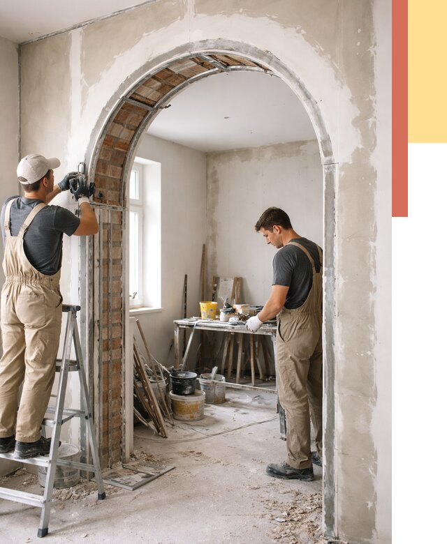 Устройство арочного проема в Добрянке от 9597 руб. под ключ — быстро и недорого | ОТДЕЛОЧНИК-Дбр