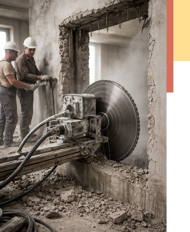 Алмазная резка проемов в Добрянке от 4546 руб. быстро и недорого | ОТДЕЛОЧНИК-Дбр