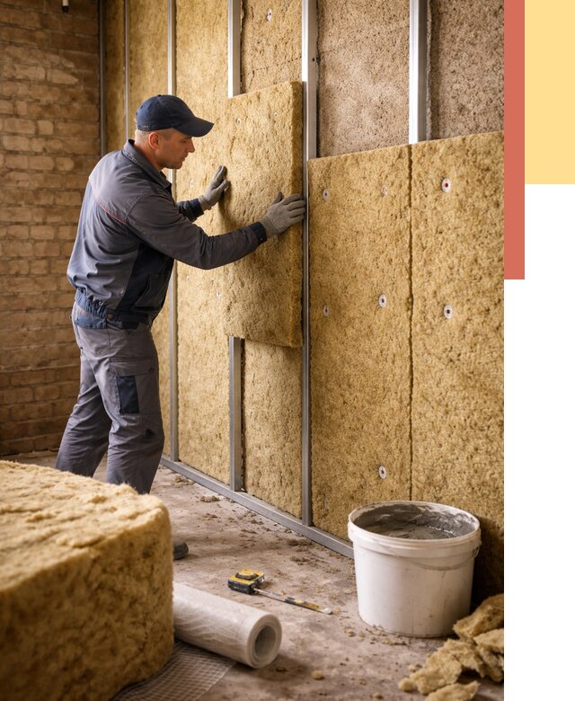 Утепление стен минватой в Добрянке от 1364 руб./м2 — недорого и быстро | ОТДЕЛОЧНИК-Дбр